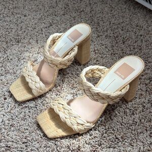 Dolce Vita Braided Raffia Heeled Sandals